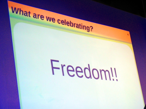 projection: What are we celebrating? Freedom!!