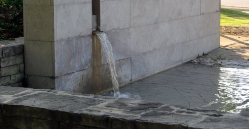 manmade waterfall in concrete 
